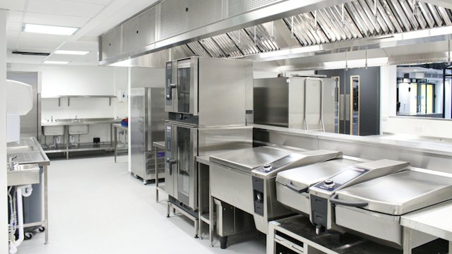 Stainless steel commercial kitchen